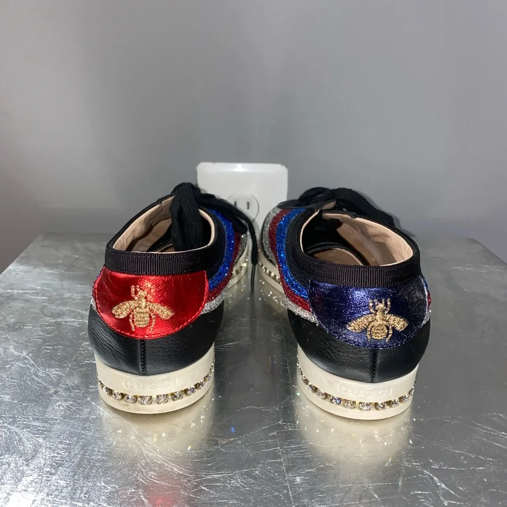 Leather Colorblock Pattern Sneakers - Picture 6 of 6